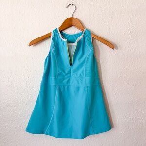 Sportport Womens Teal Lime Zephr Racerback Running Tank Top